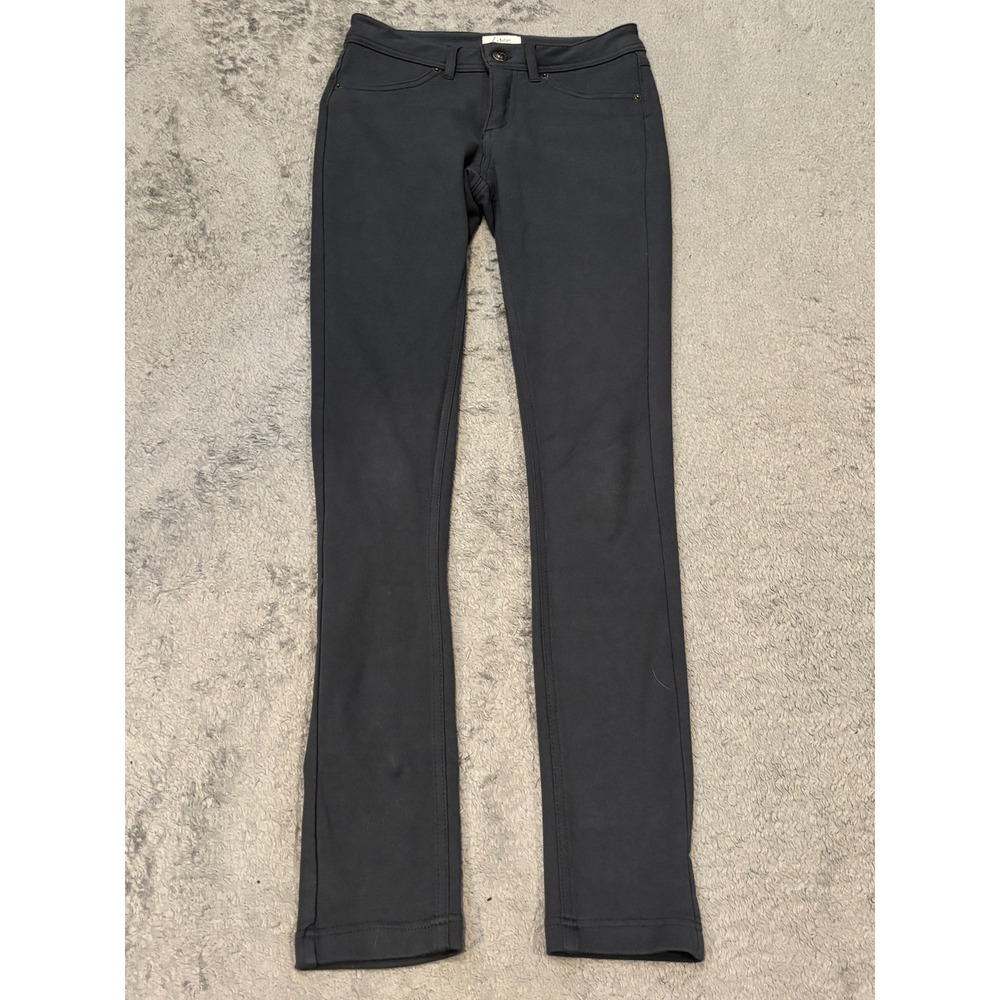 Labijou Womens Skinny Pants Charcoal Grey Cotton Stretch Size S Low Rise 26x31